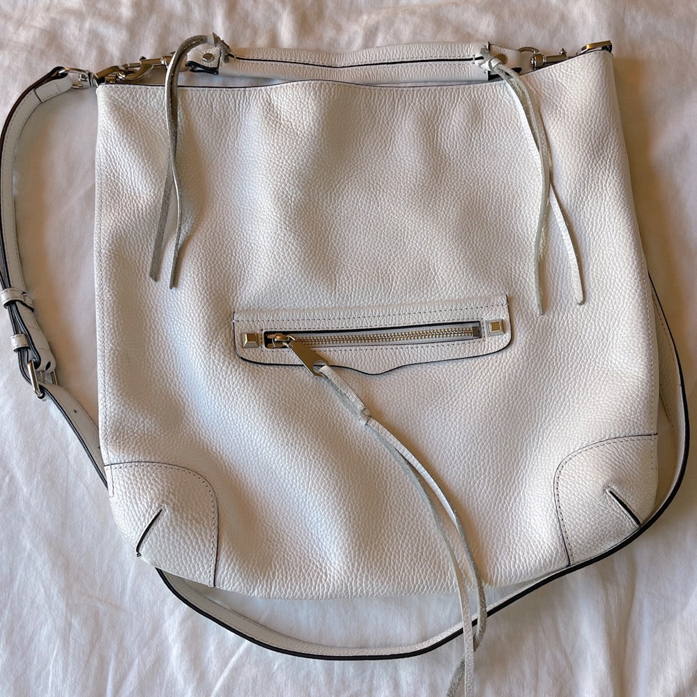 Rebecca Minkoff crisp white shoulder / crossbody hobo bag
